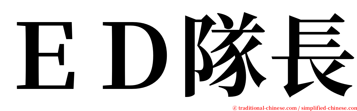 ＥＤ隊長 serif font