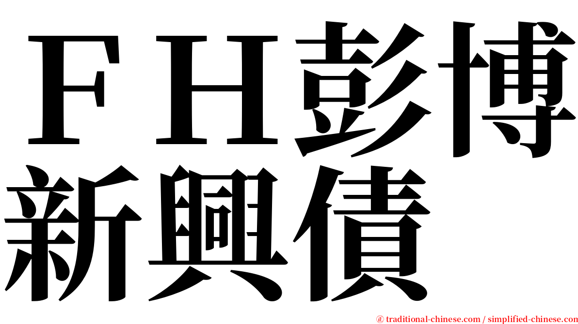 ＦＨ彭博新興債 serif font