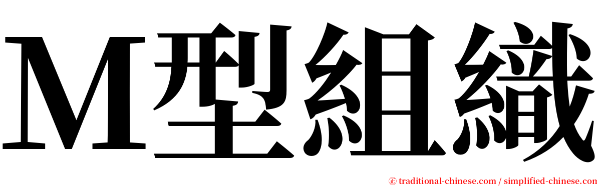 Ｍ型組織 serif font