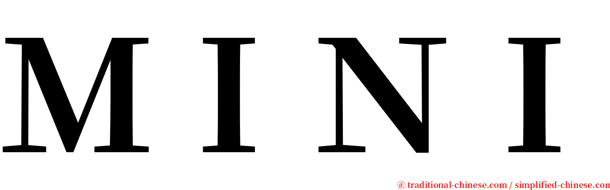 ＭＩＮＩ serif font