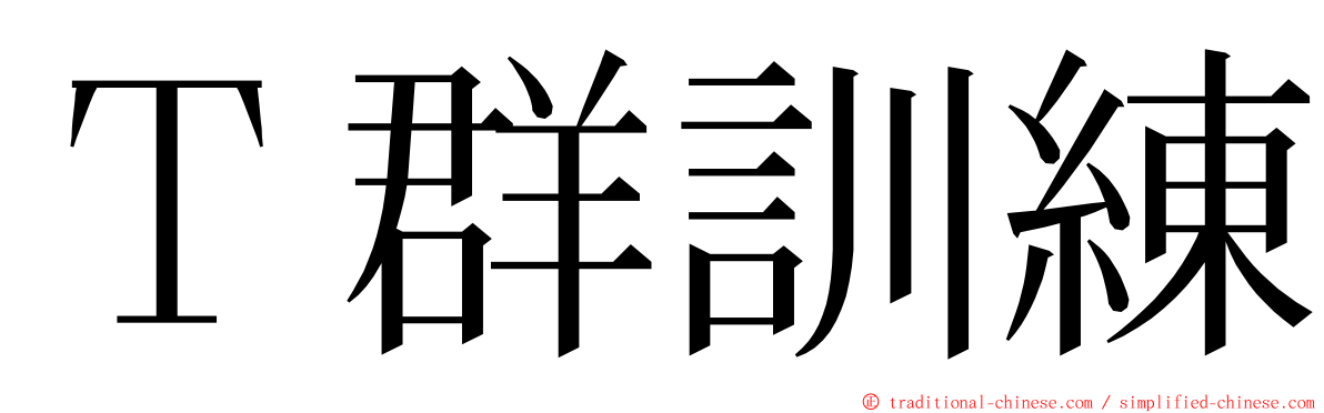 Ｔ群訓練 ming font