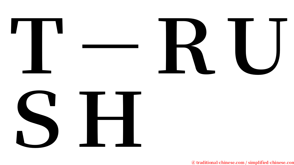 Ｔ－ＲＵＳＨ serif font