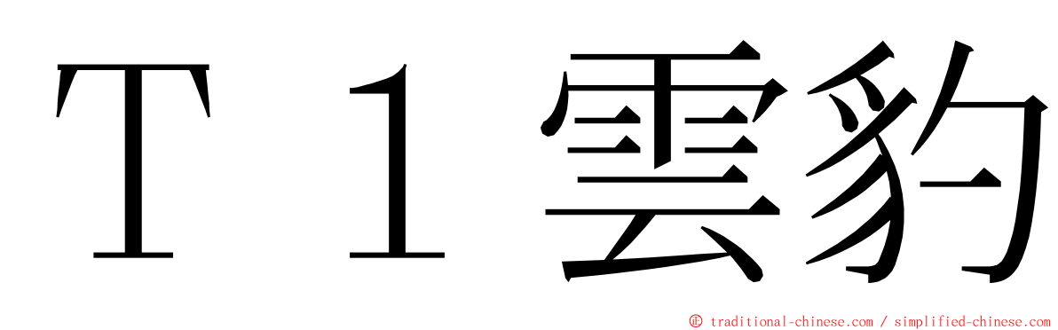Ｔ１雲豹 ming font