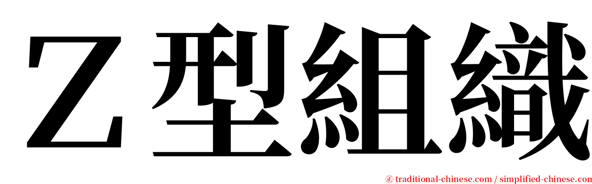 Ｚ型組織 serif font