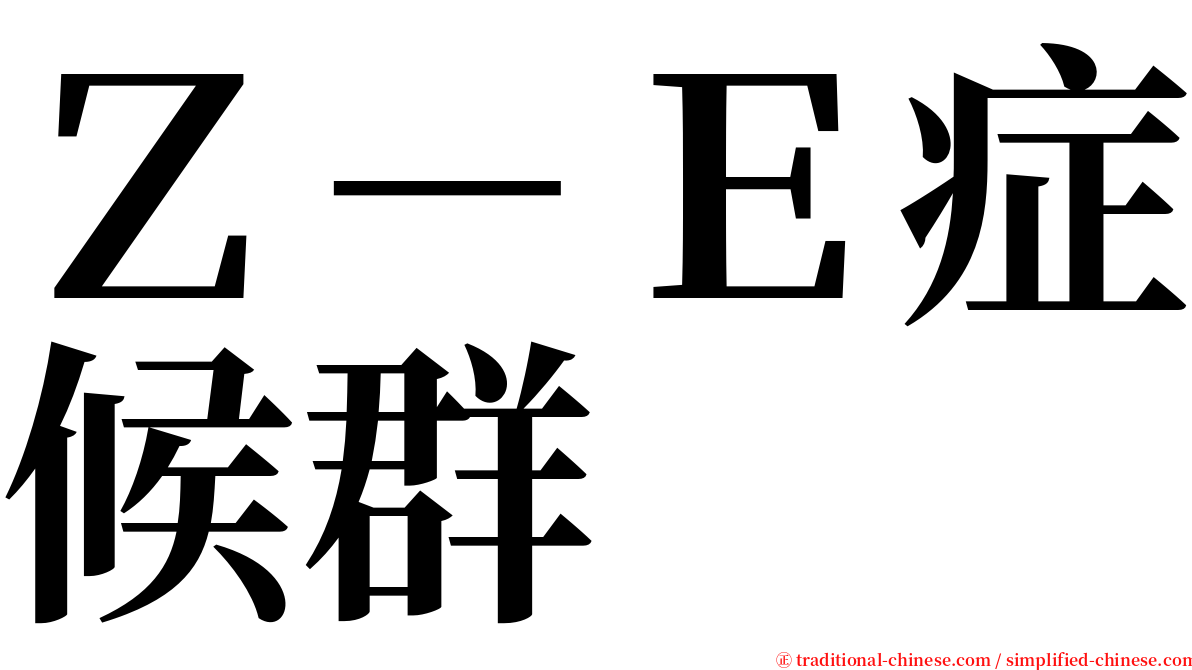 Ｚ－Ｅ症候群 serif font